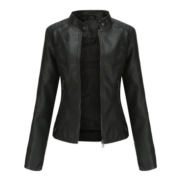 Elvayn | Women’s Elegant Slim-fit Biker Jacket