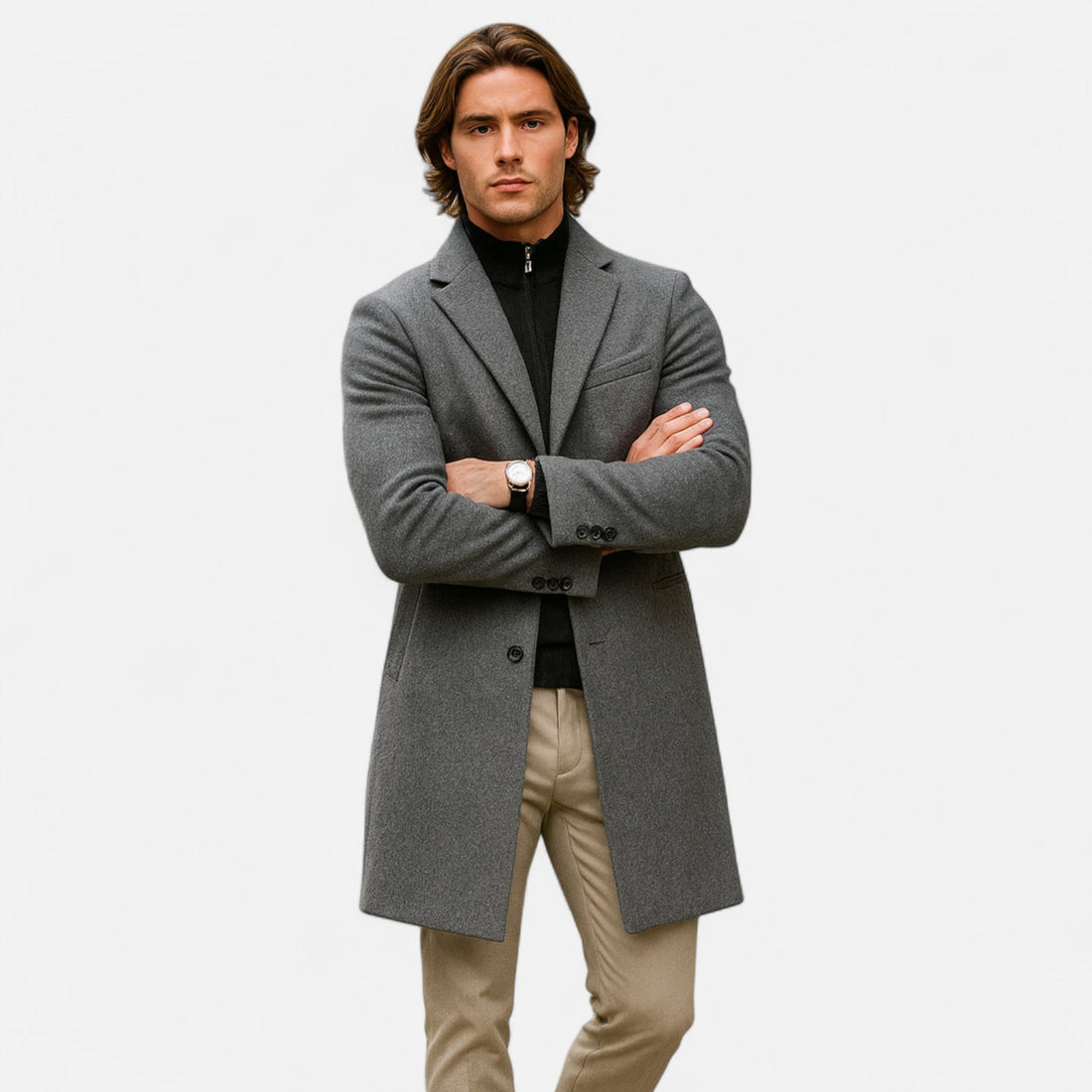Elvayn | Men’s Classic Wool Overcoat