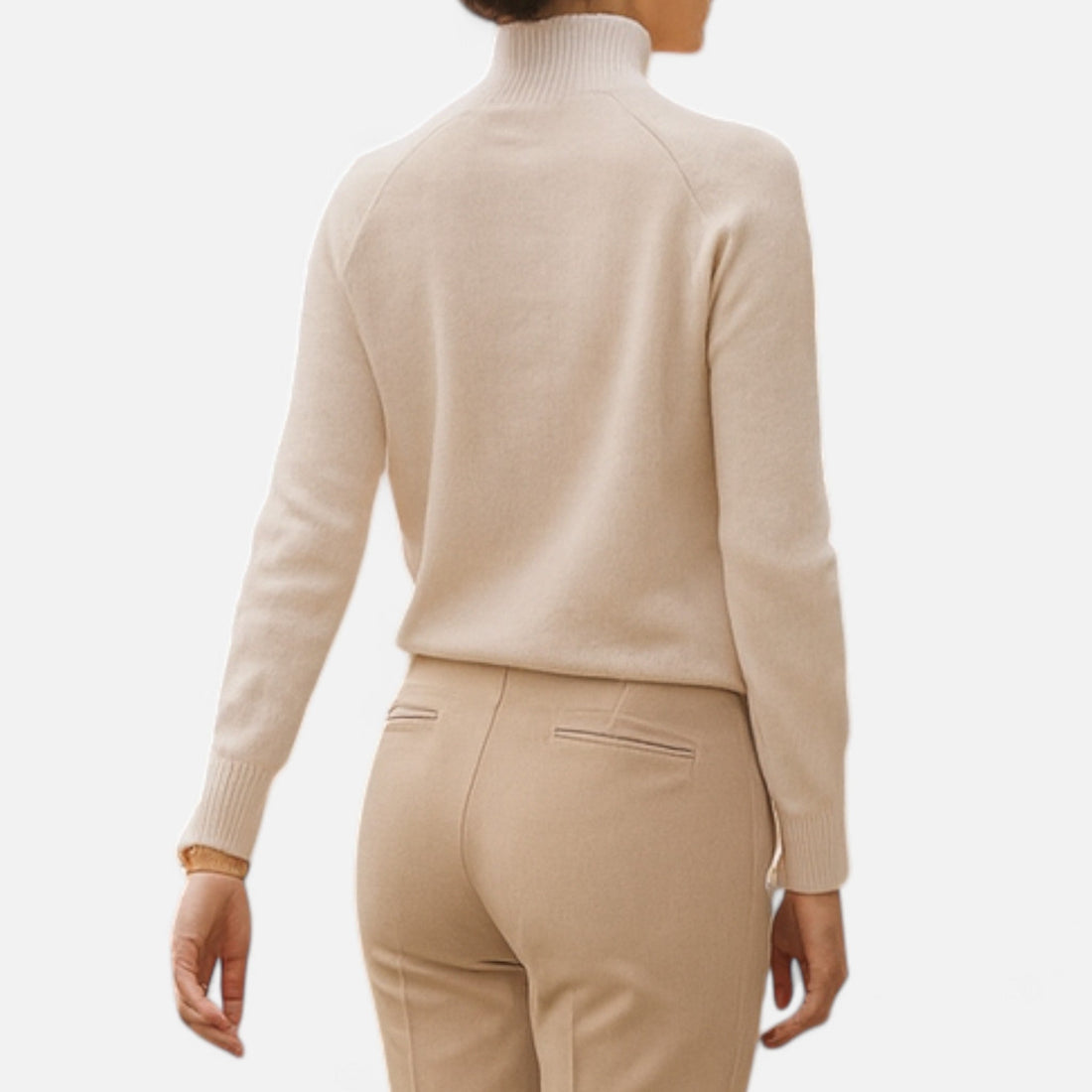 Elvayn | Women's Merino Wool & Cashmere Mock-Neck Sweater