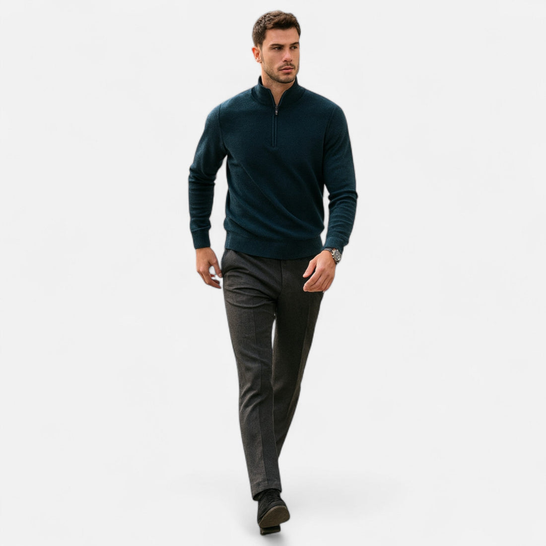 Elvayn  | Men’s Merino Wool Half-Zip Sweater