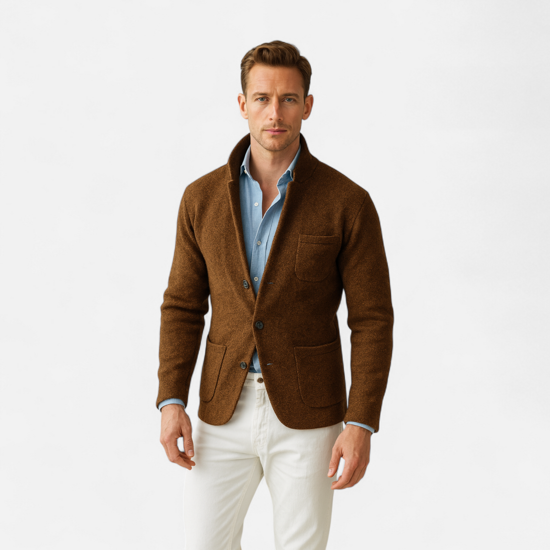 Elvayn | Men’s Vintage Wool Stand-Collar Jacket