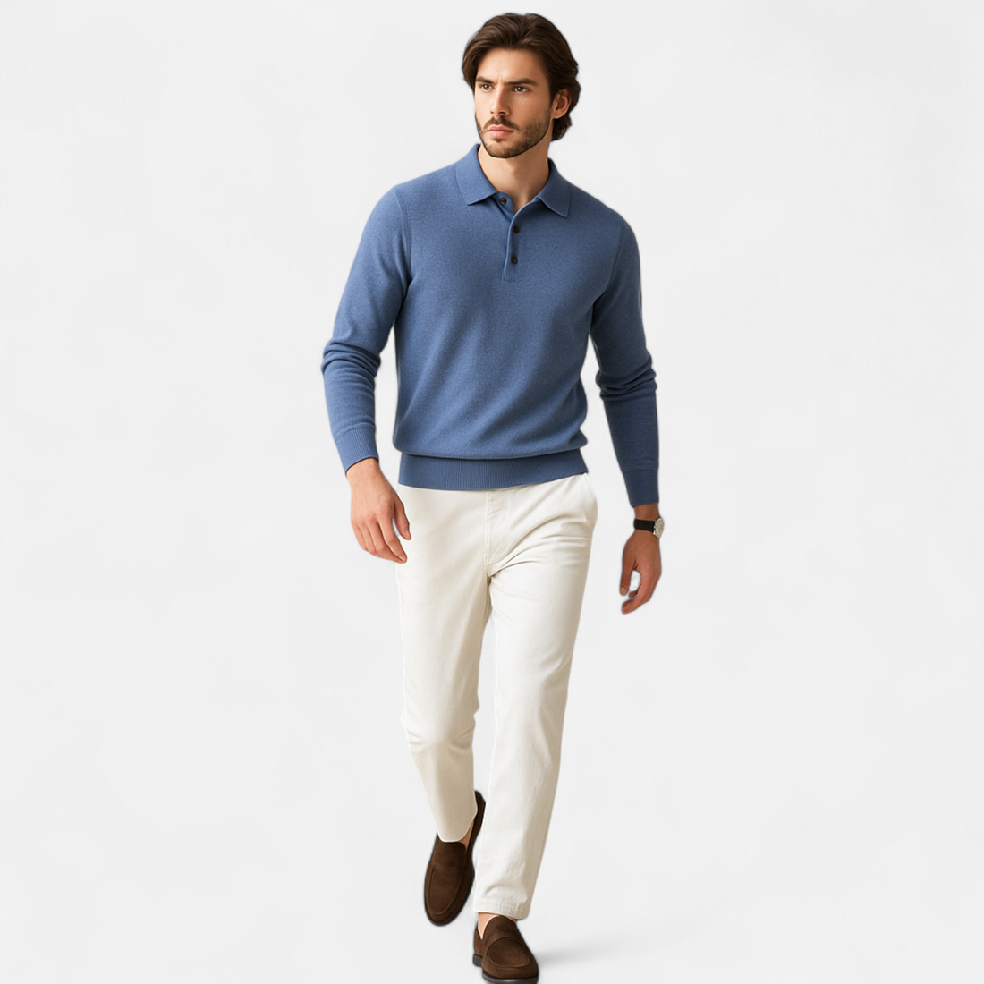 Elvayn | Men’s Merino Wool Polo Sweater