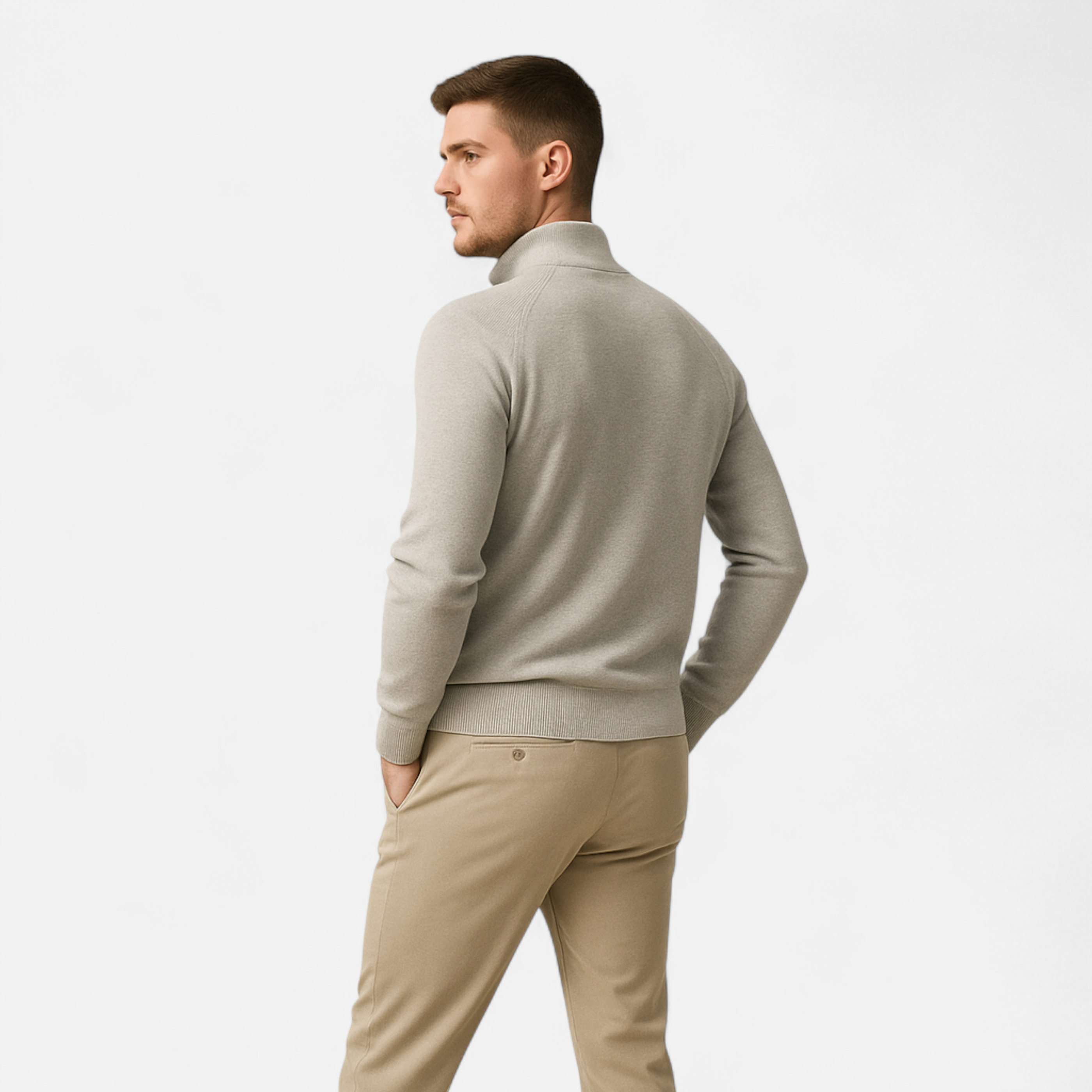 Elvayn | Men’s Cotton Zip Sweater – Refined Knitwear for the Season
