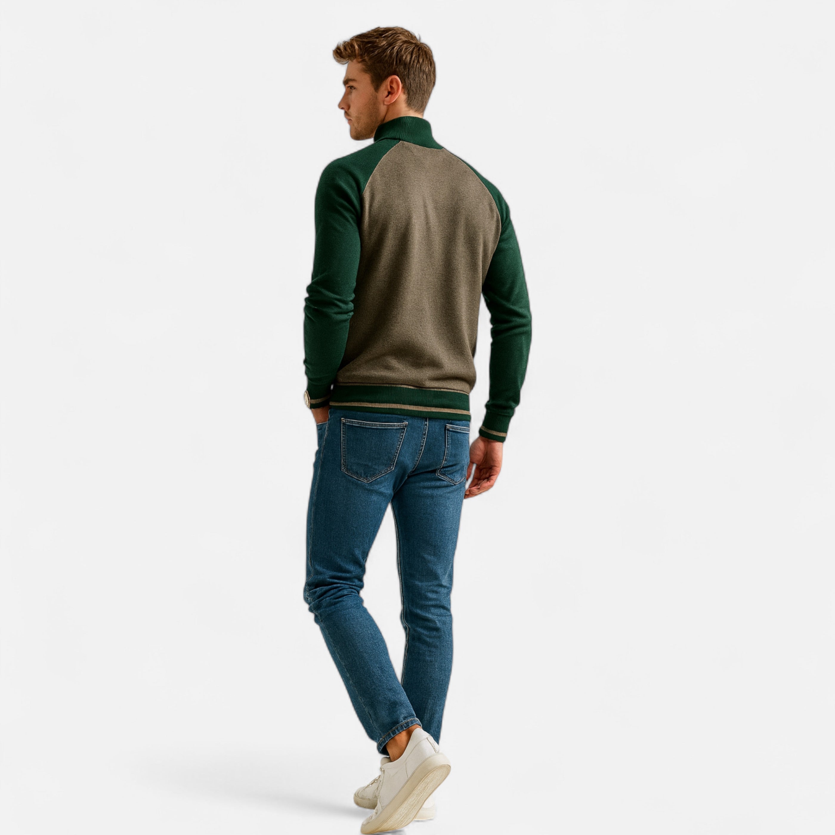 Elvayn | Men’s Zipped Sweater – Heritage Cotton Knit