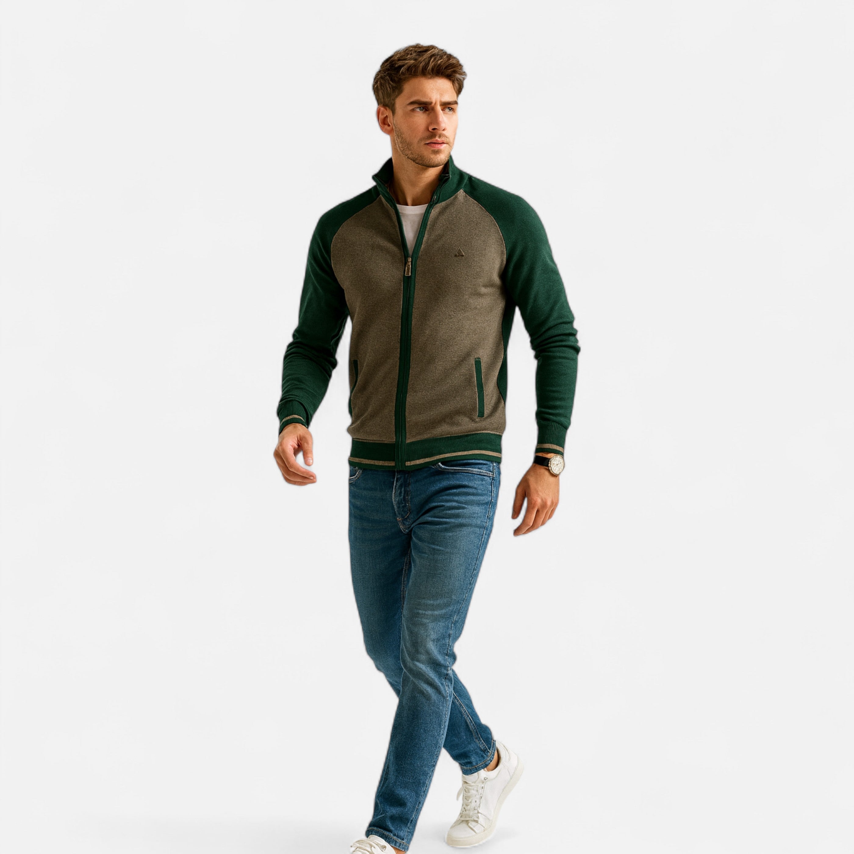 Elvayn | Men’s Zipped Sweater – Heritage Cotton Knit