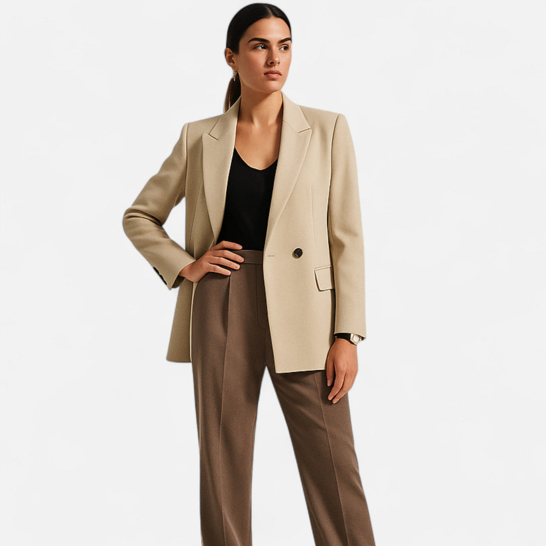Elvayn | Women’s Double-Breasted Vintage Blazer