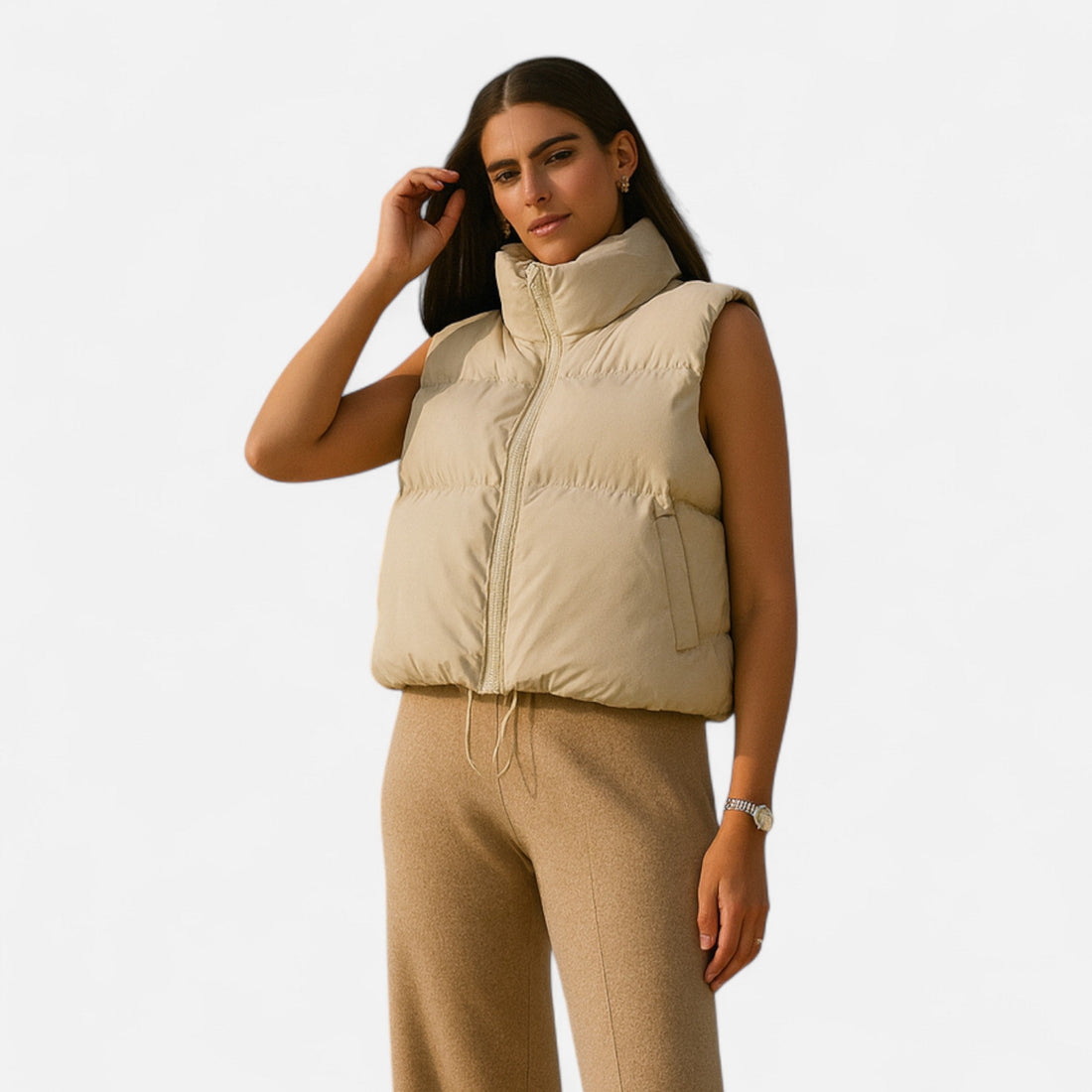 Elvayn | Women’s Elegant High-Waist Winter Vest