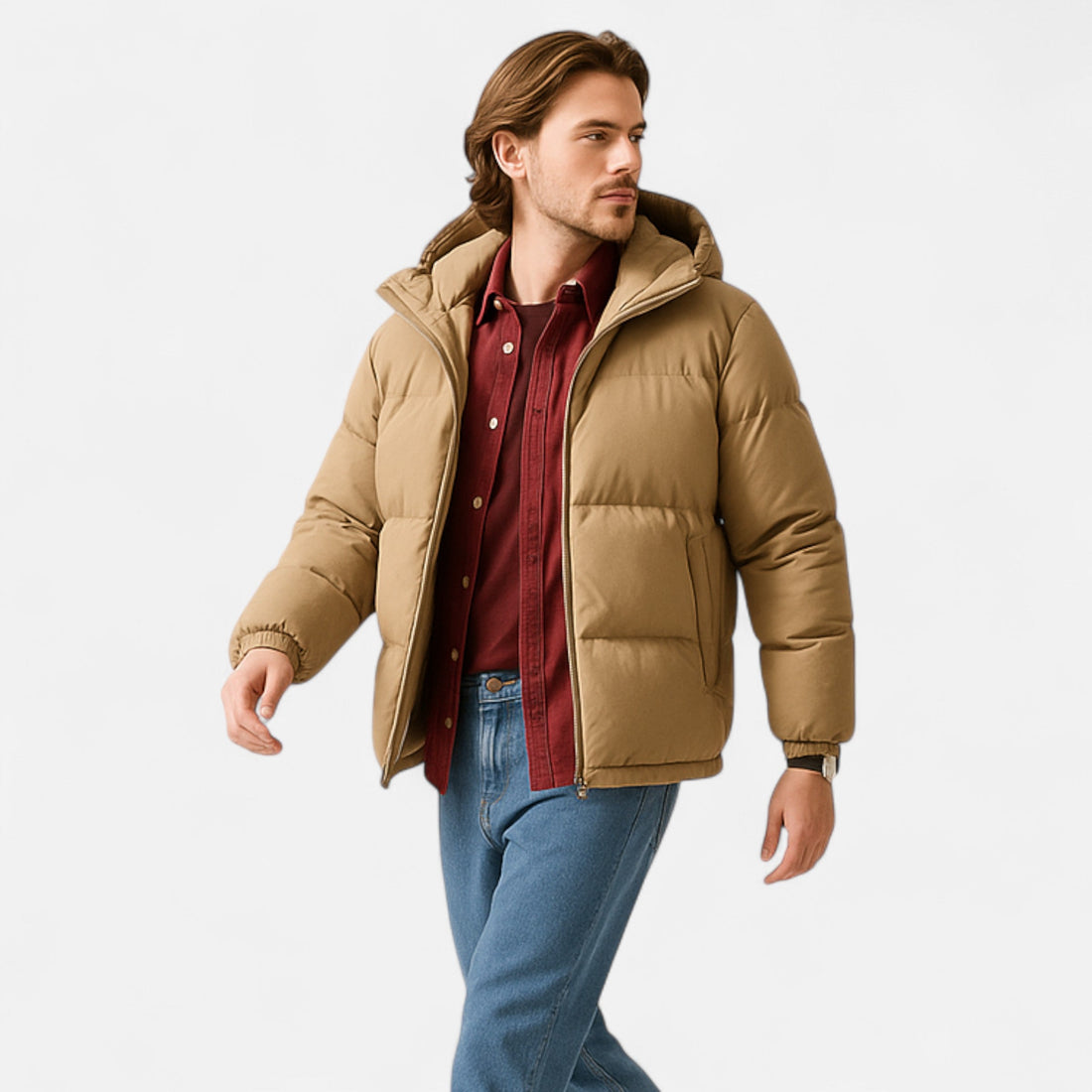 Elvayn | Unisex Hooded Cotton Puffer Jacket