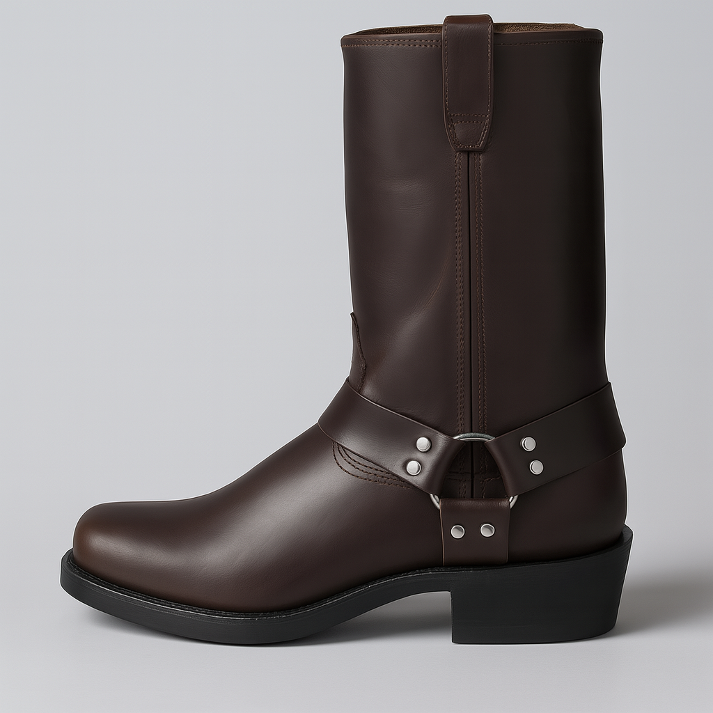 Elvayn | Women’s Winter Leather Cowboy Boots with Buckle