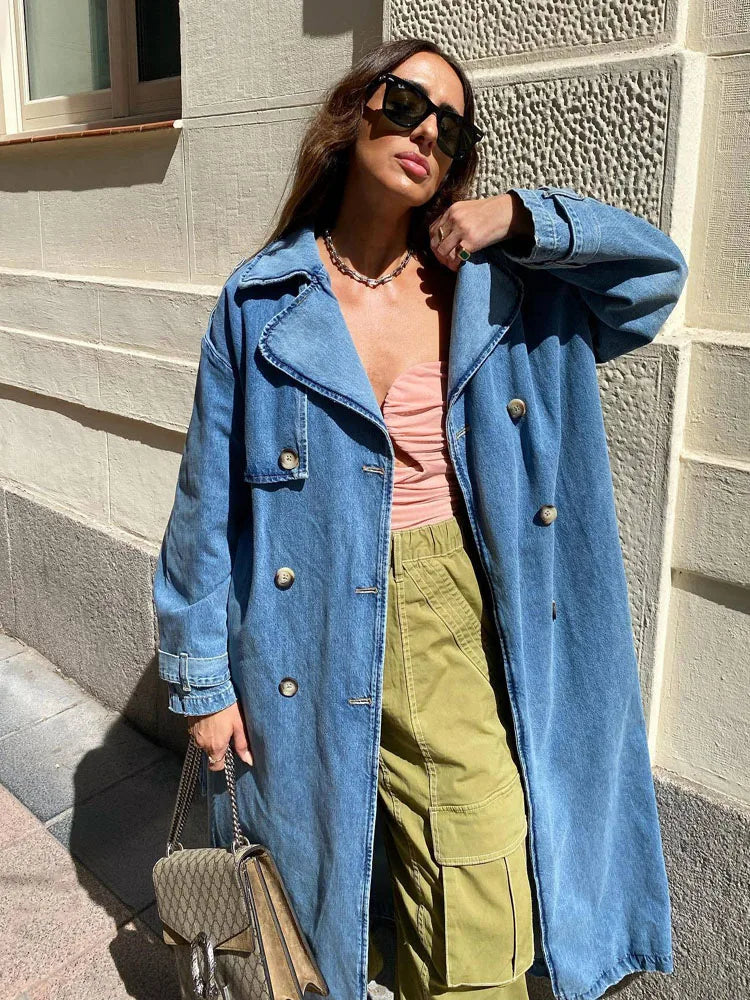 Elvayn | Women’s Long Sleeve Belted Trench Coat