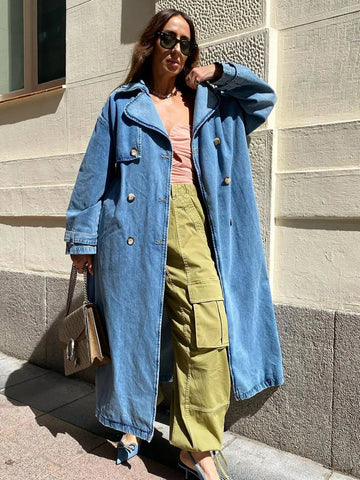 Elvayn | Women’s Long Sleeve Belted Trench Coat