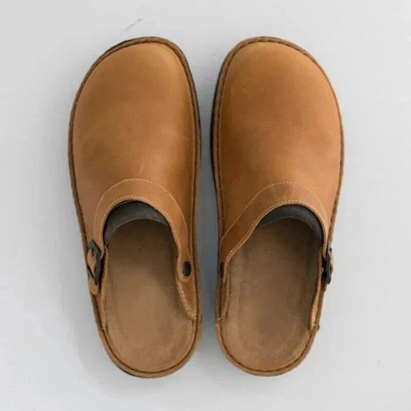 Elvayn | Stylish Men’s Leather Slipper Clogs