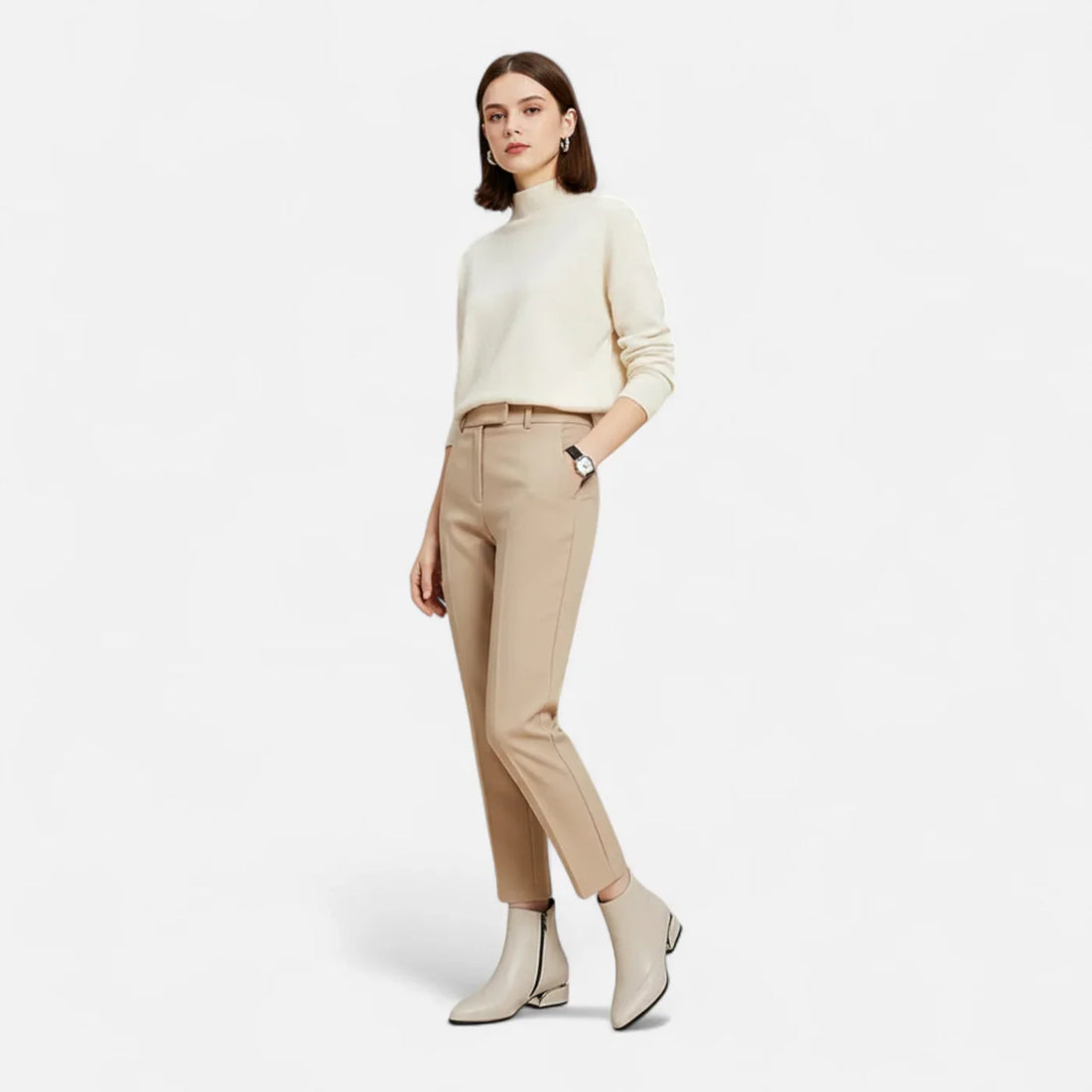 Elegant low-heel ankle boots for women