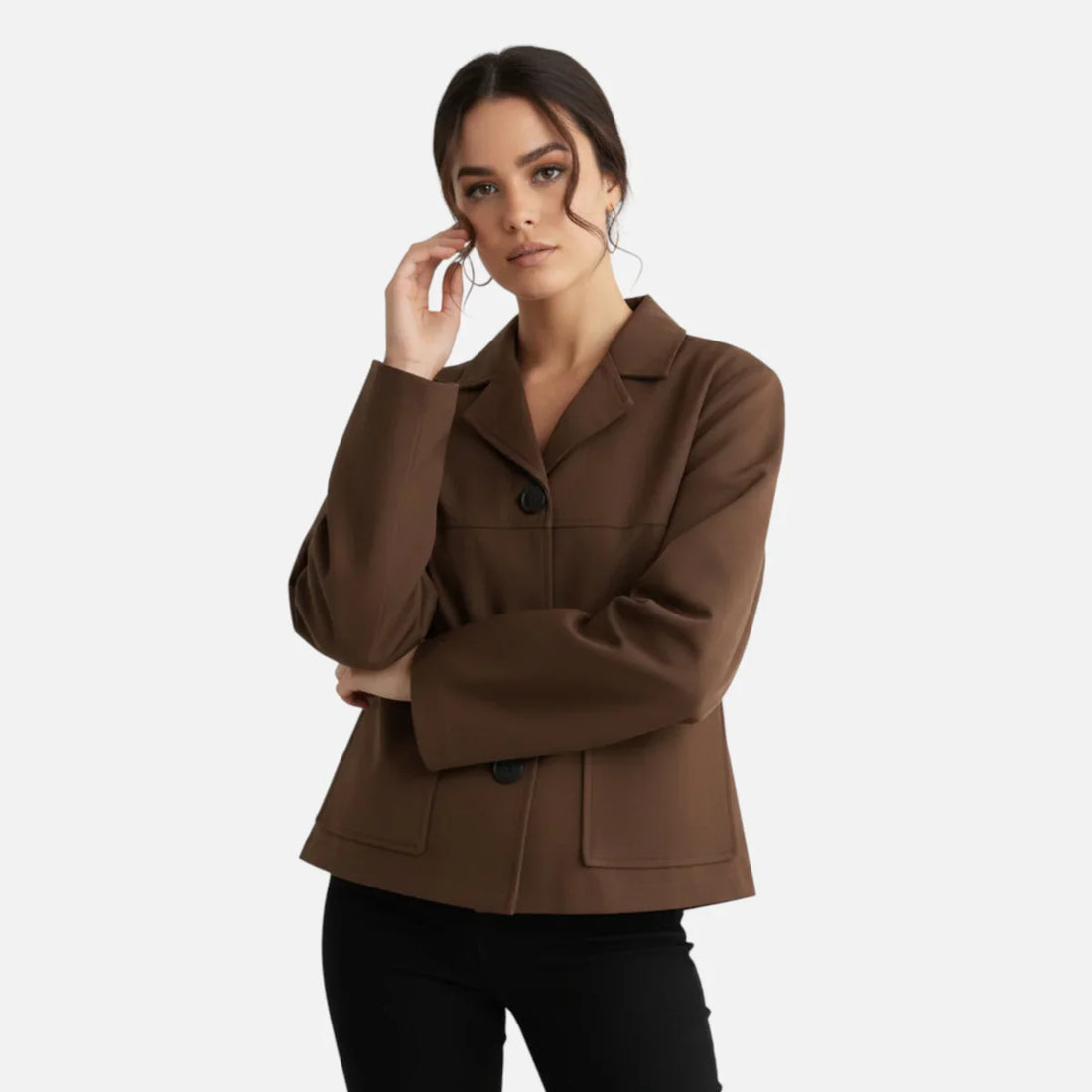 Retro suede cropped jacket for women