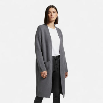 Elvayn  | Women’s Thick Knit Cardigan – V-Neck Autumn Warmth
