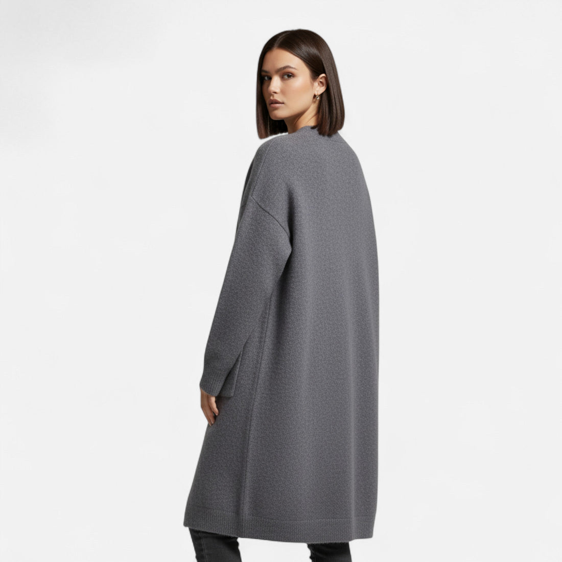 Elvayn  | Women’s Thick Knit Cardigan – V-Neck Autumn Warmth