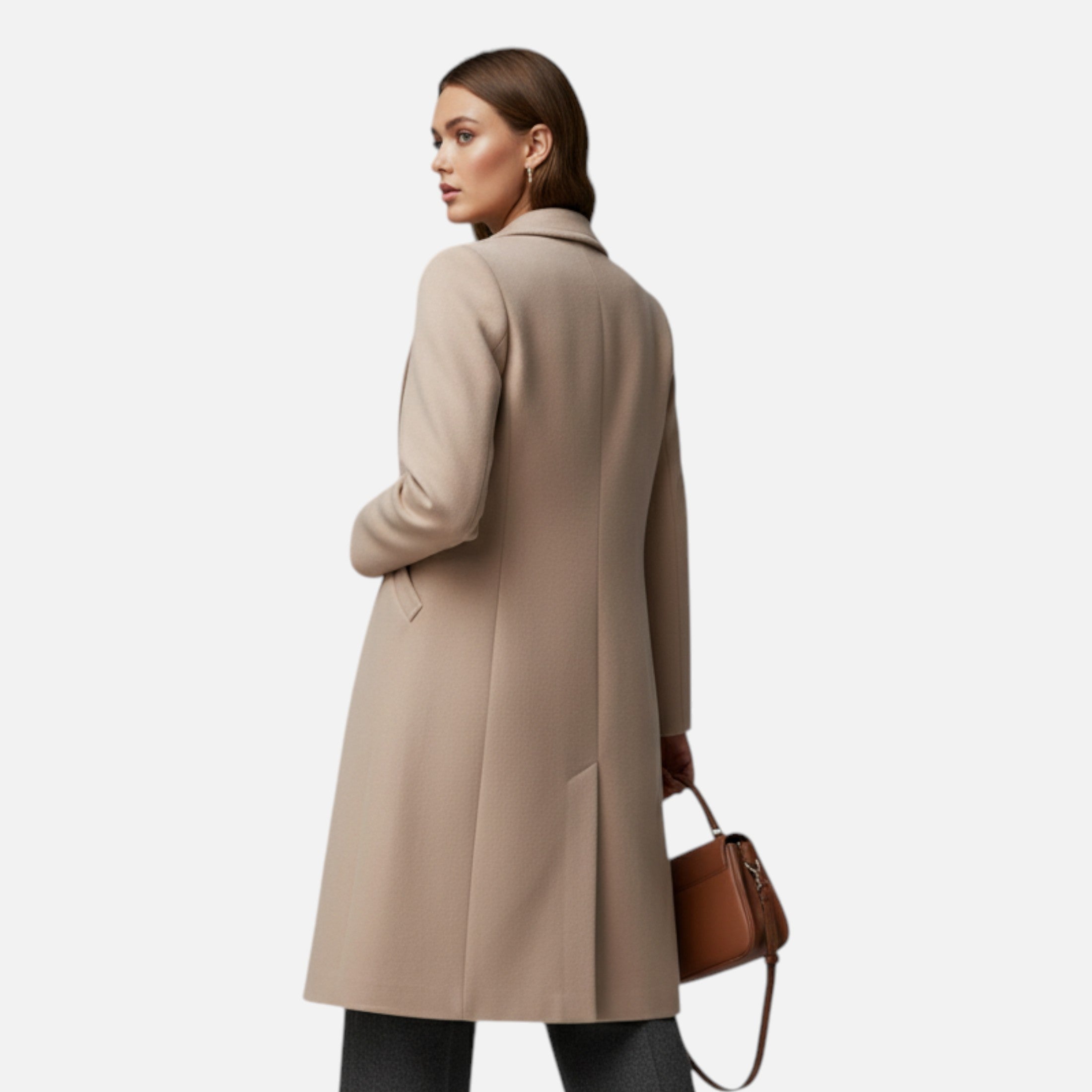 Elvayn | Women’s Winter Overcoat – Lapel Collar Elegance