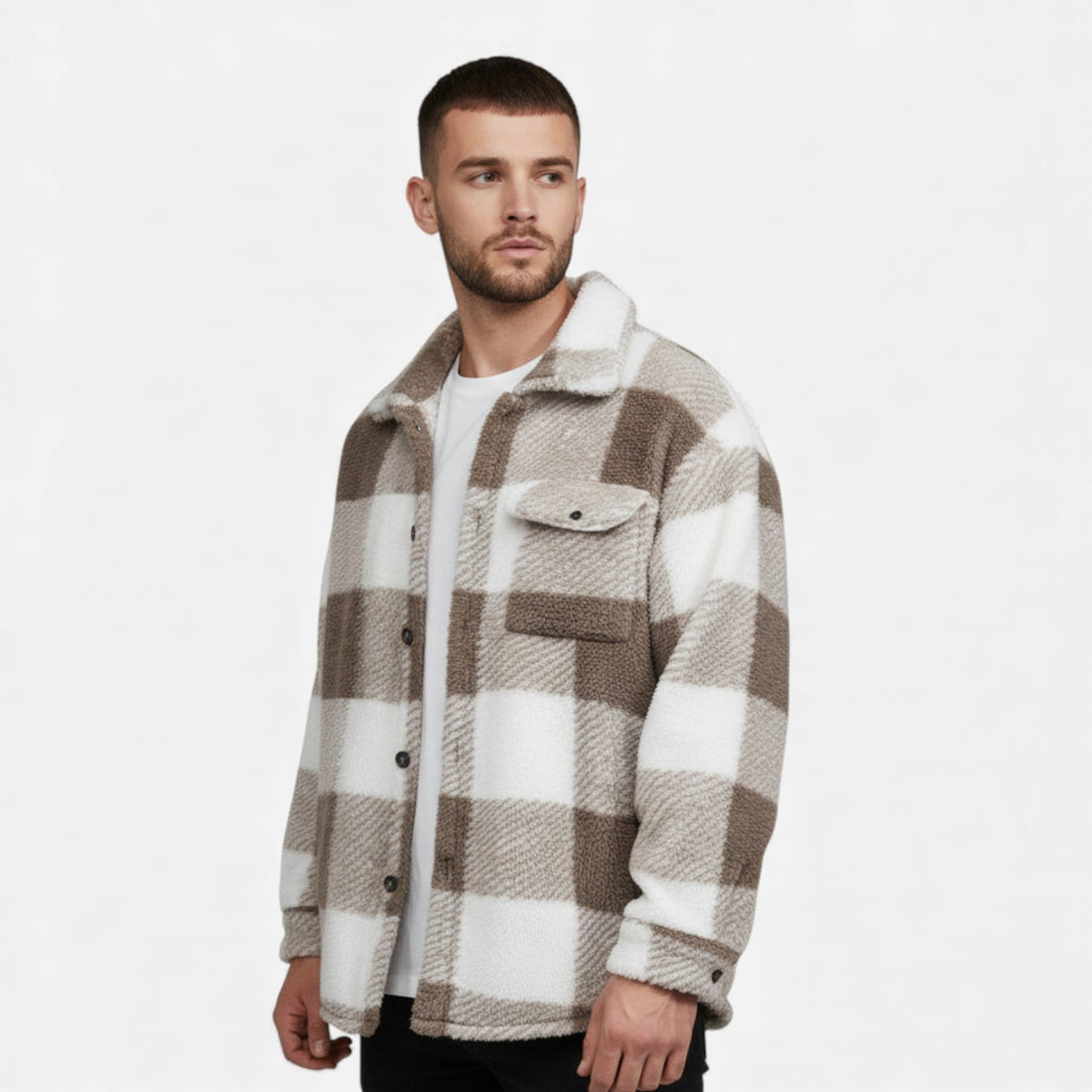 Elvayn | Men’s Velvet Plush Rabbit Fur Jacket