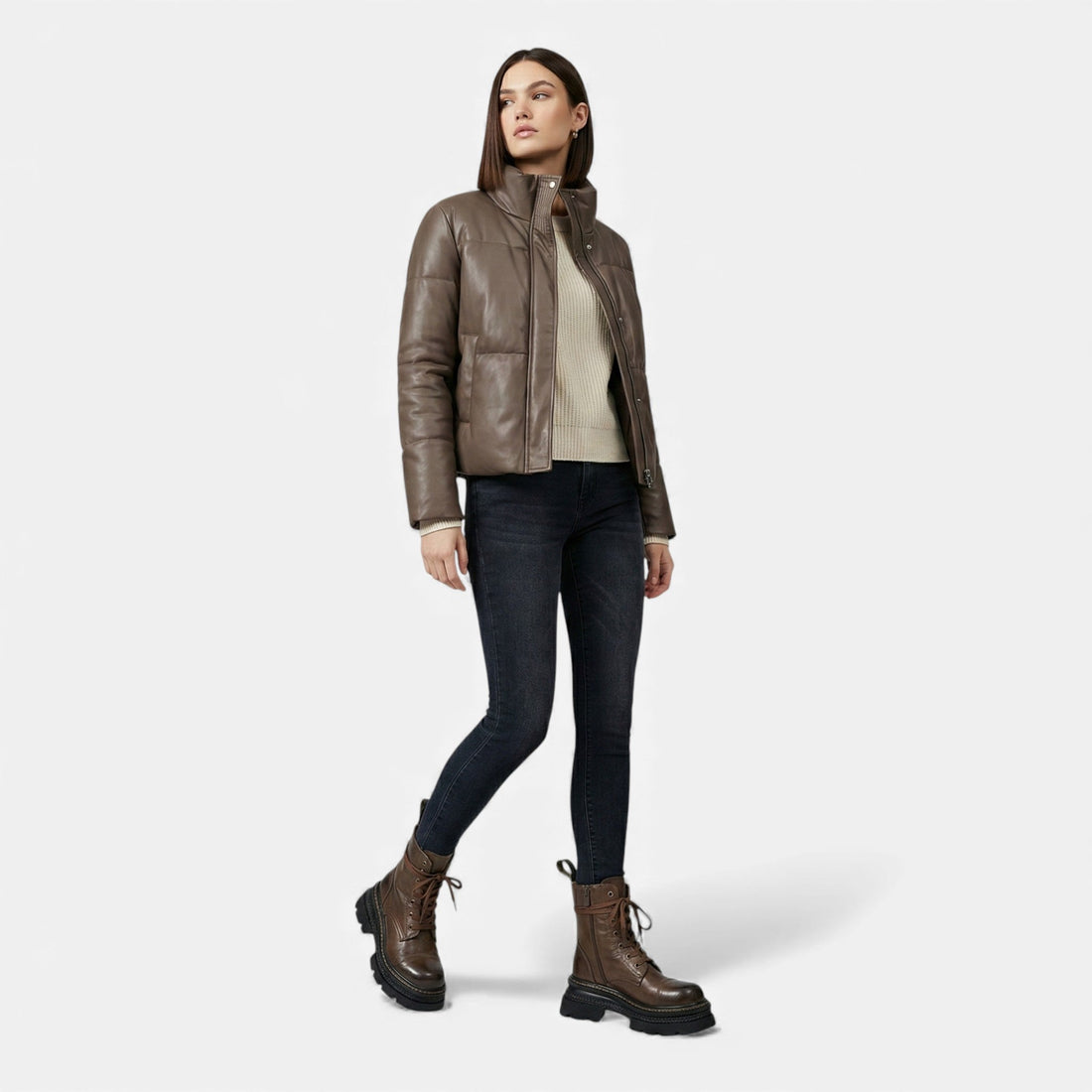 Elvayn | Women’s Plush-Lined Winter Lace-Up Platform Boots