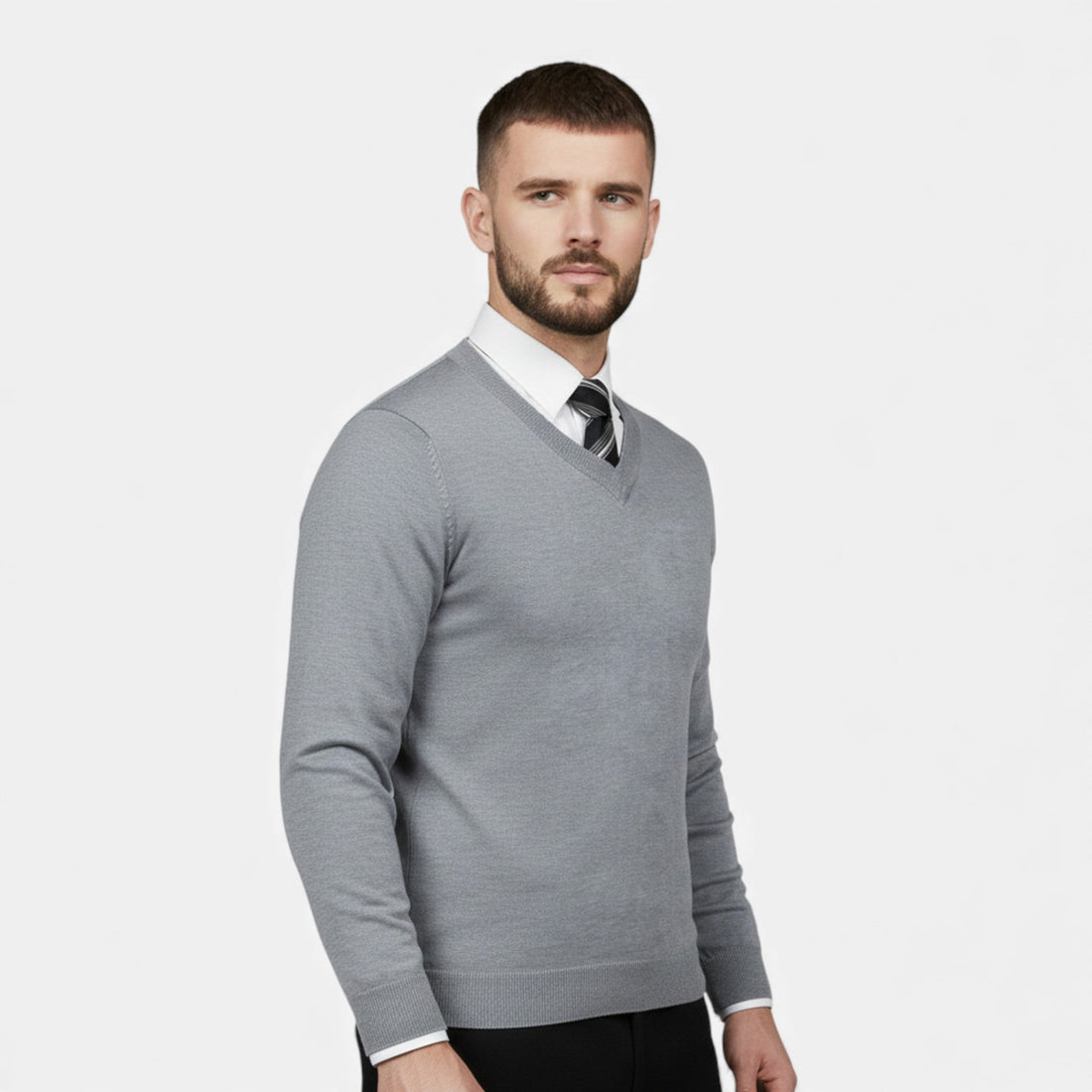 Elvayn | Men’s V-Neck Knit Sweater for Autumn/Winter