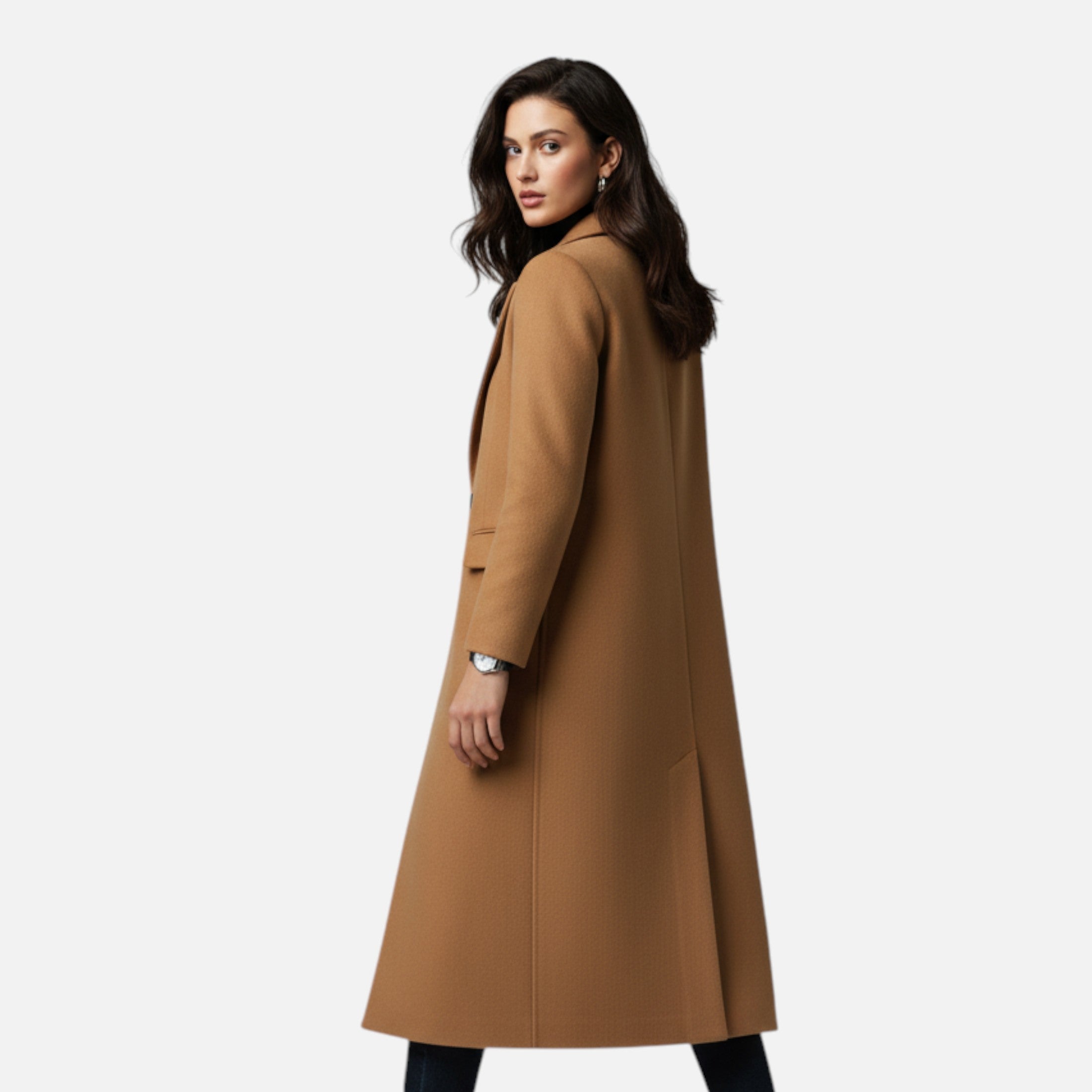 Elvayn | Women’s Winter Overcoat – Lapel Collar Elegance