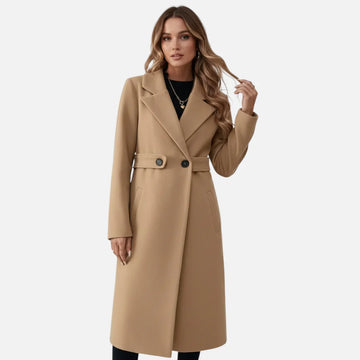 Long belted coat for women