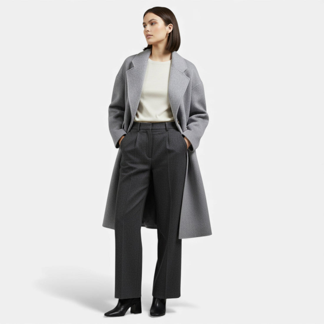 Elvayn | Women’s Double Pocket Wool-Blend Winter Coat