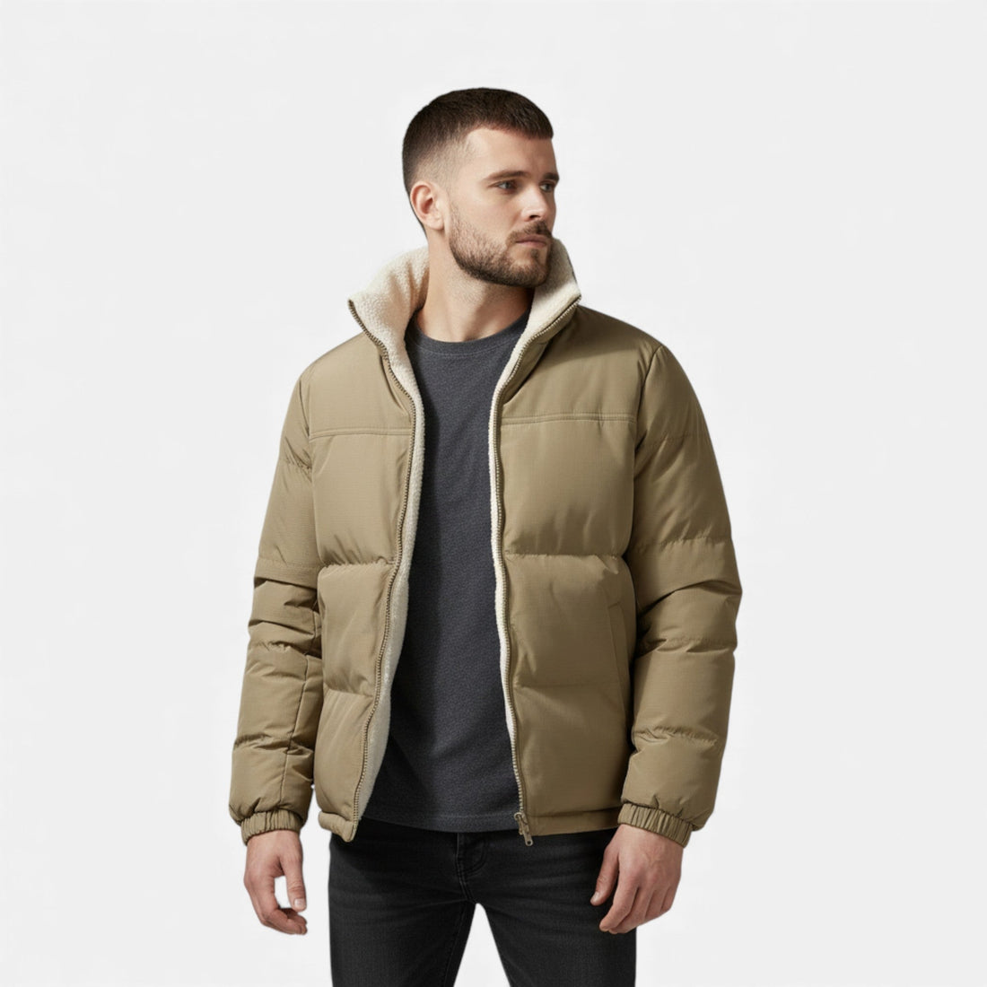 Elvayn | Men’s Plush-Lined Thick Winter Puffer Jacket