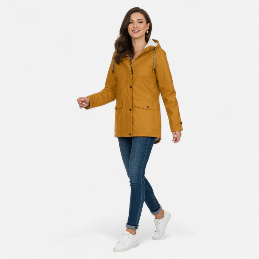 Elvayn | Women’s Hooded Ski Coat in Plush Velvet Windproof