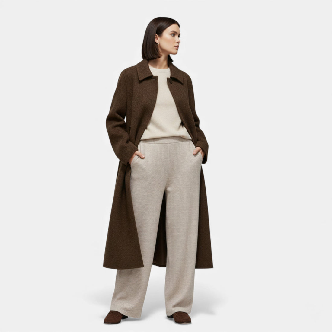Elvayn | Women’s Structured Long Woollen Winter Coat