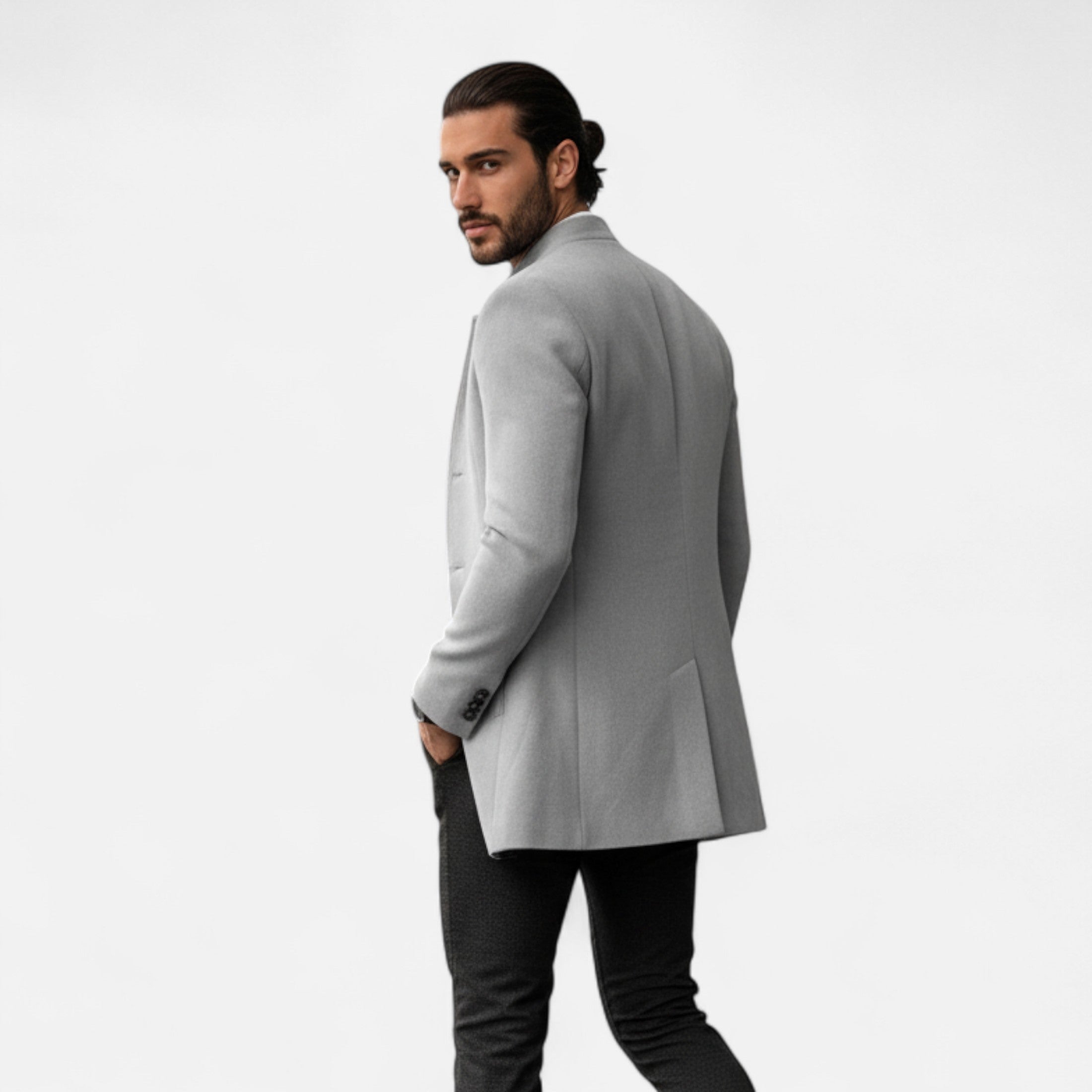 Elvayn | Men’s Tailored Coat – Classic Solid Comfort