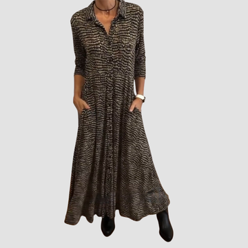 Elvayn | Elegant Pocket Midi Dress