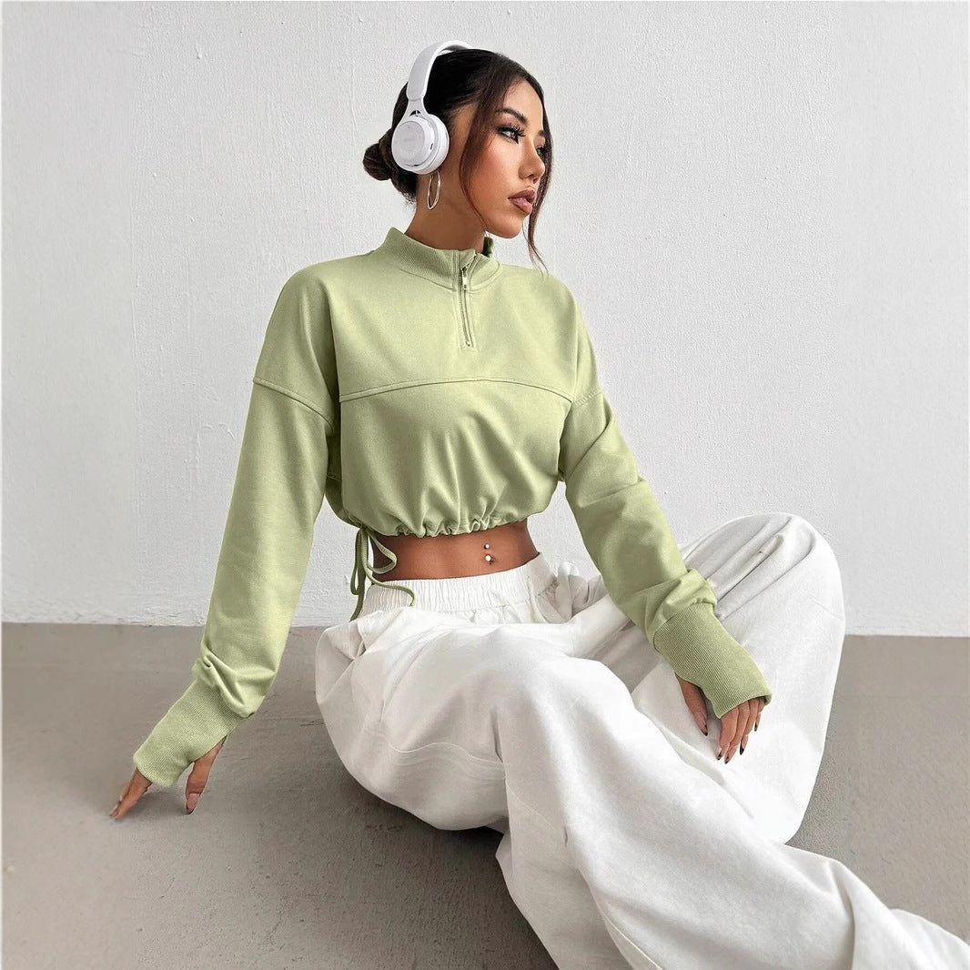 Elvayn | Women’s Winter Crop Half-Zip Sweatshirt