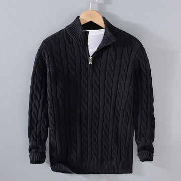 Elvayn | Men’s Half-Zip Pullover with Cable Pattern