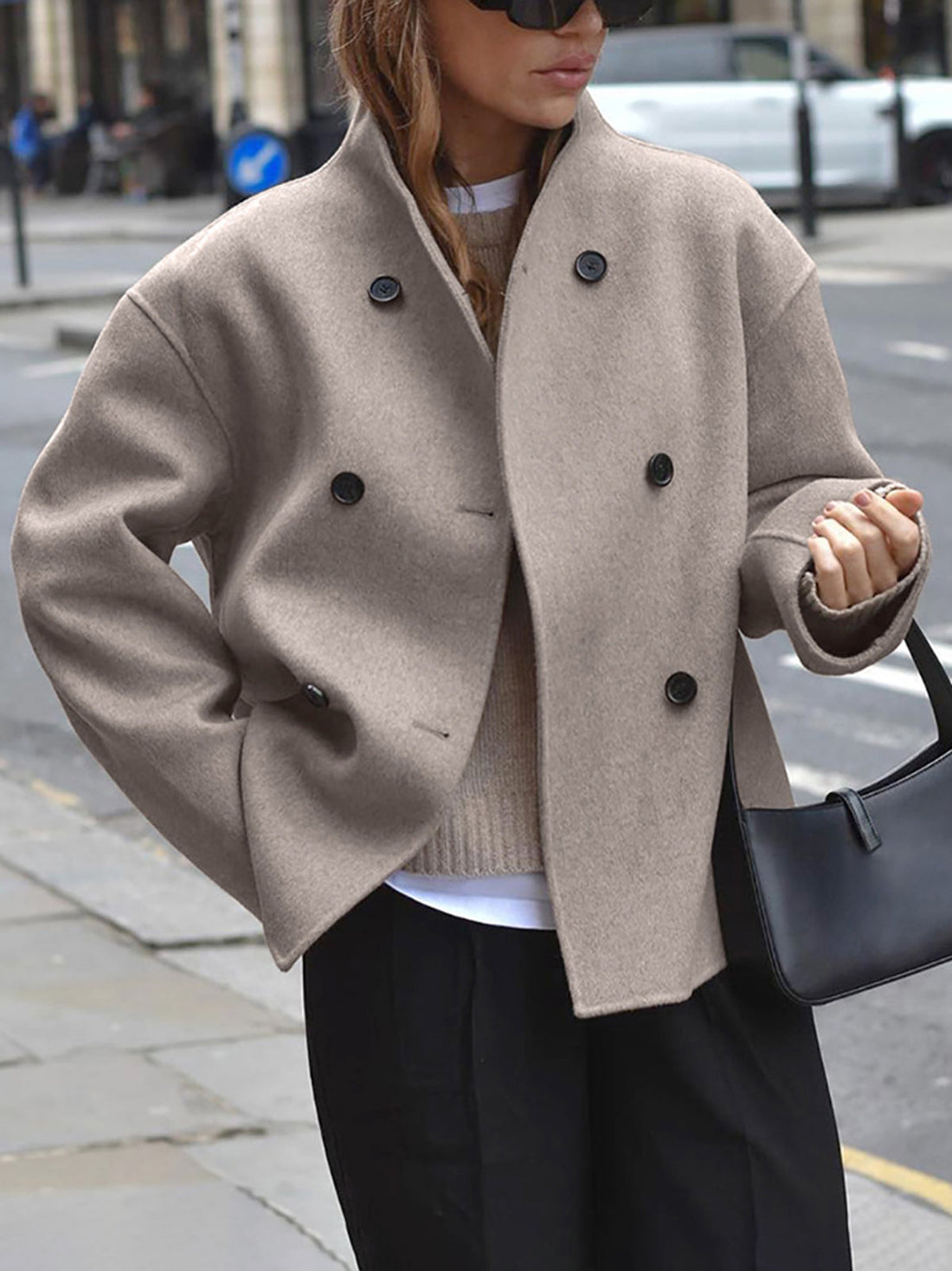 Elvayn | Classic Chic Double-Breasted Coat for Women