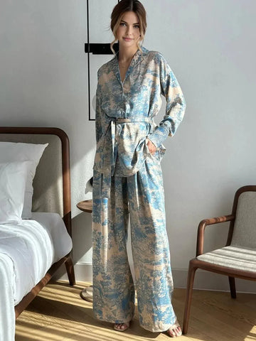 Elvayn | Women’s Long Sleeve Printed Two Piece Set