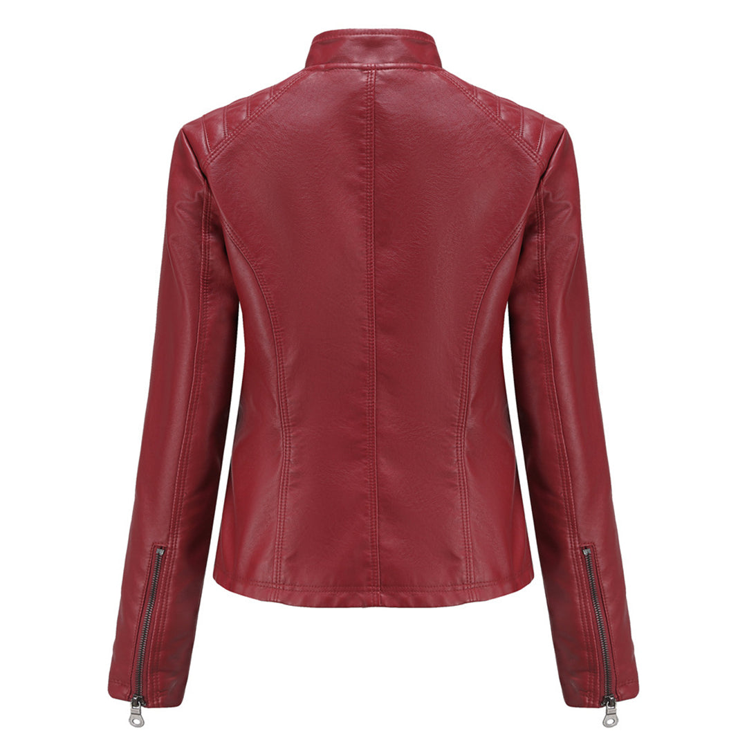 Elvayn | Women’s Classic Zip-up Biker Jacket