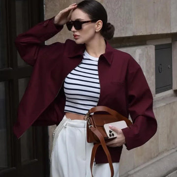 Elvayn | Women's Zip-Up Bomber Jacket