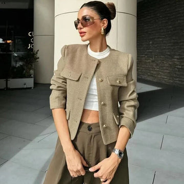 Elvayn | Women's Cropped Blazer Jacket