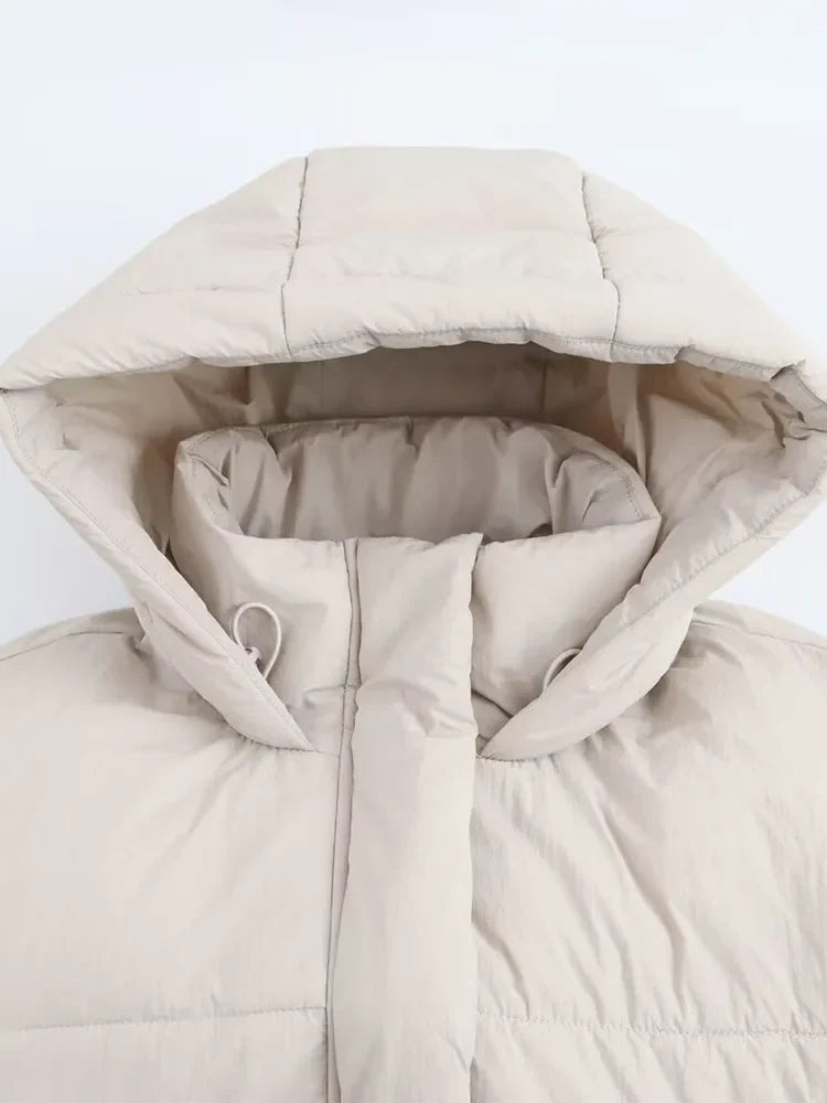 Elvayn | Hooded Cropped Women's Puffer Jacket