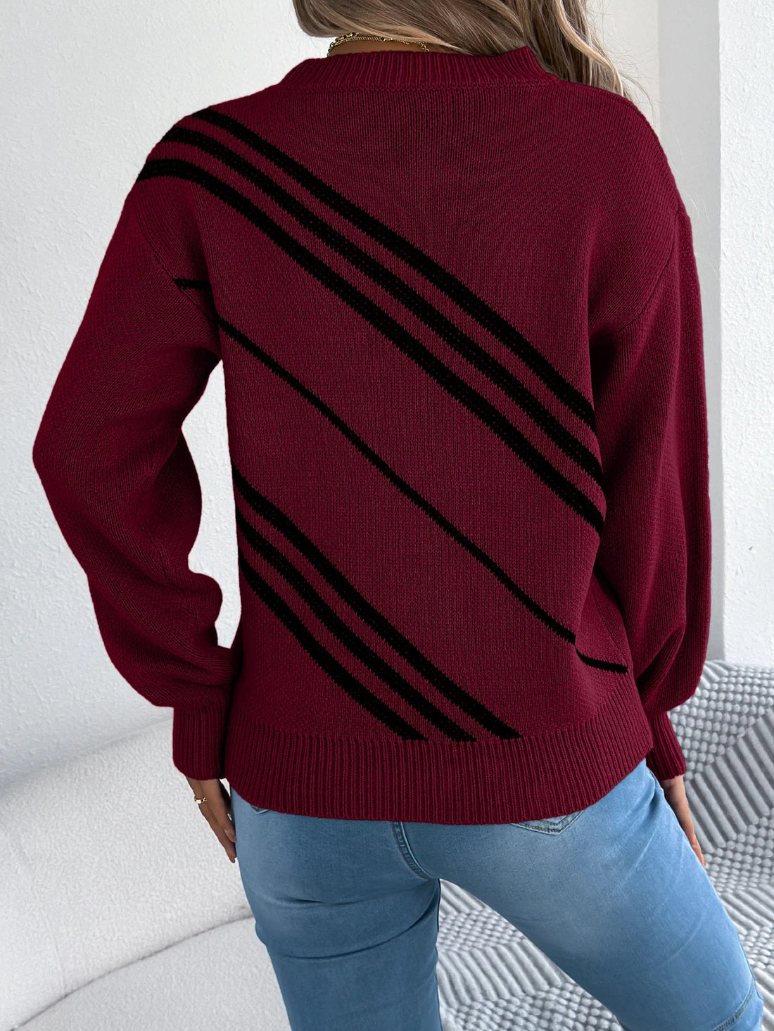 Elvayn | Twill Texture Color Block Pullover