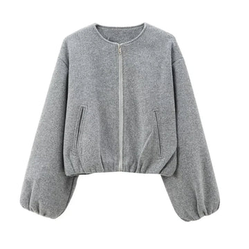 Elvayn | Women’s Casual Zip-Up Bomber Jacket with Pockets