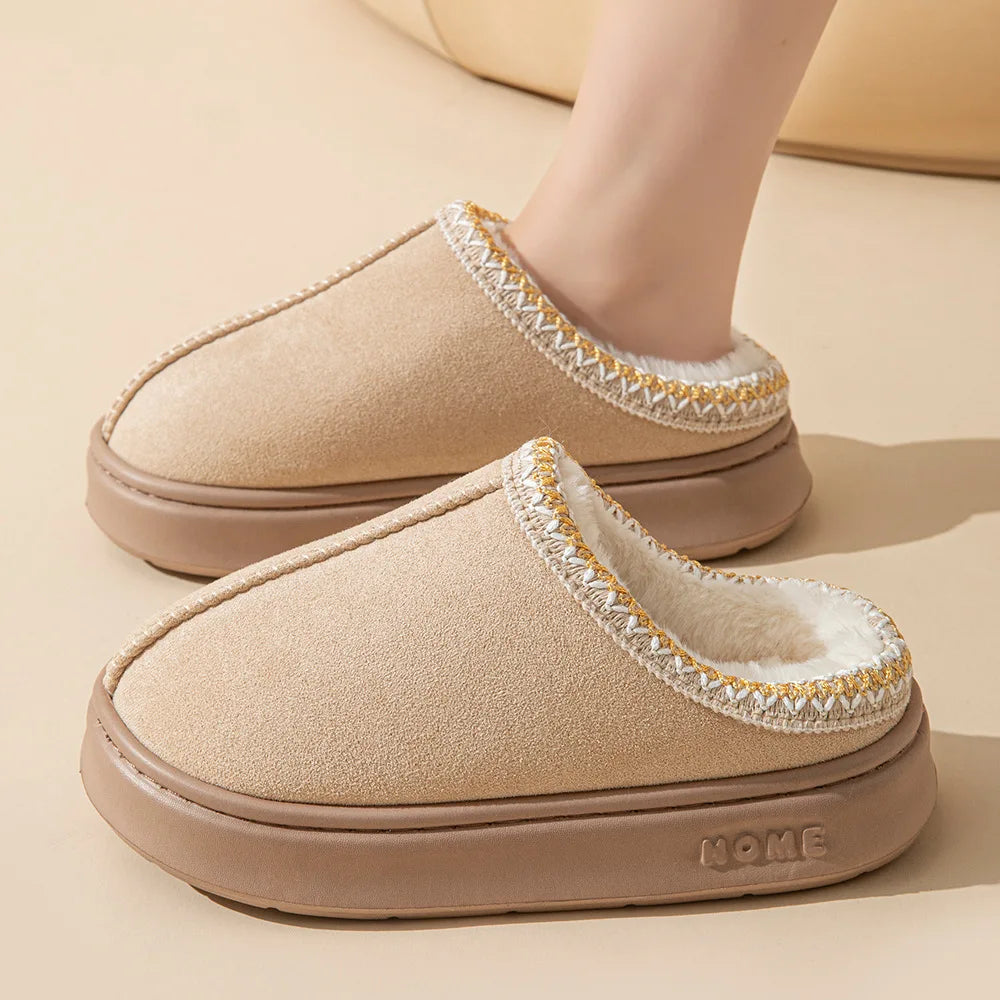 Elvayn | Women’s Plush Fur Slip-On Slippers