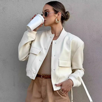 Elvayn | Women’s Casual Pocket Front Bomber Jacket