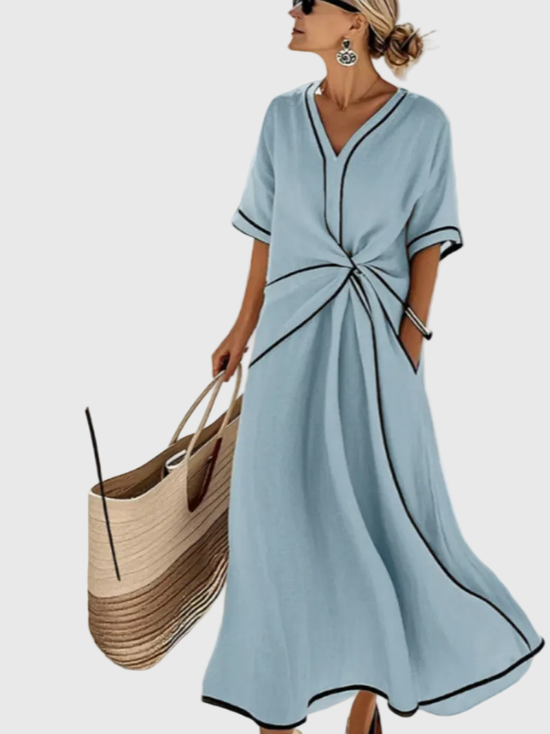 Elvayn | Coastal Draped Maxi Dress