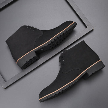 Elvayn | Modern Casual Ankle Lace Up Boots For Men
