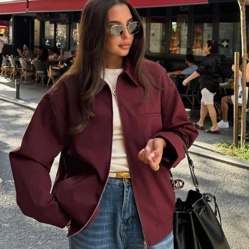 Elvayn | Women's Zip-Up Bomber Jacket