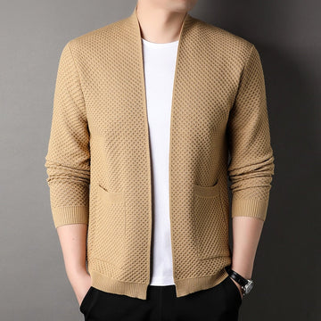 Elvayn | Men’s Slim Fit Knitted Cardigan with Pockets