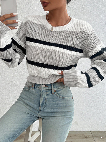 Elvayn | Drop Shoulder Color Match Sweater