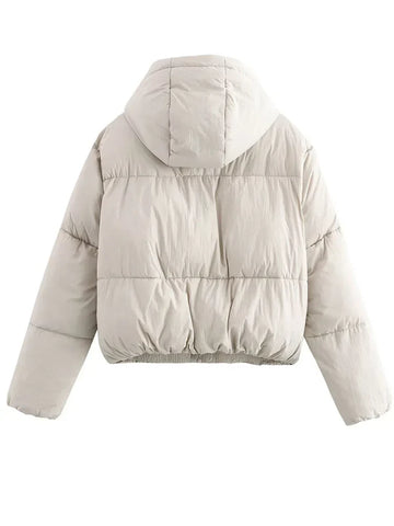 Elvayn | Hooded Cropped Women's Puffer Jacket